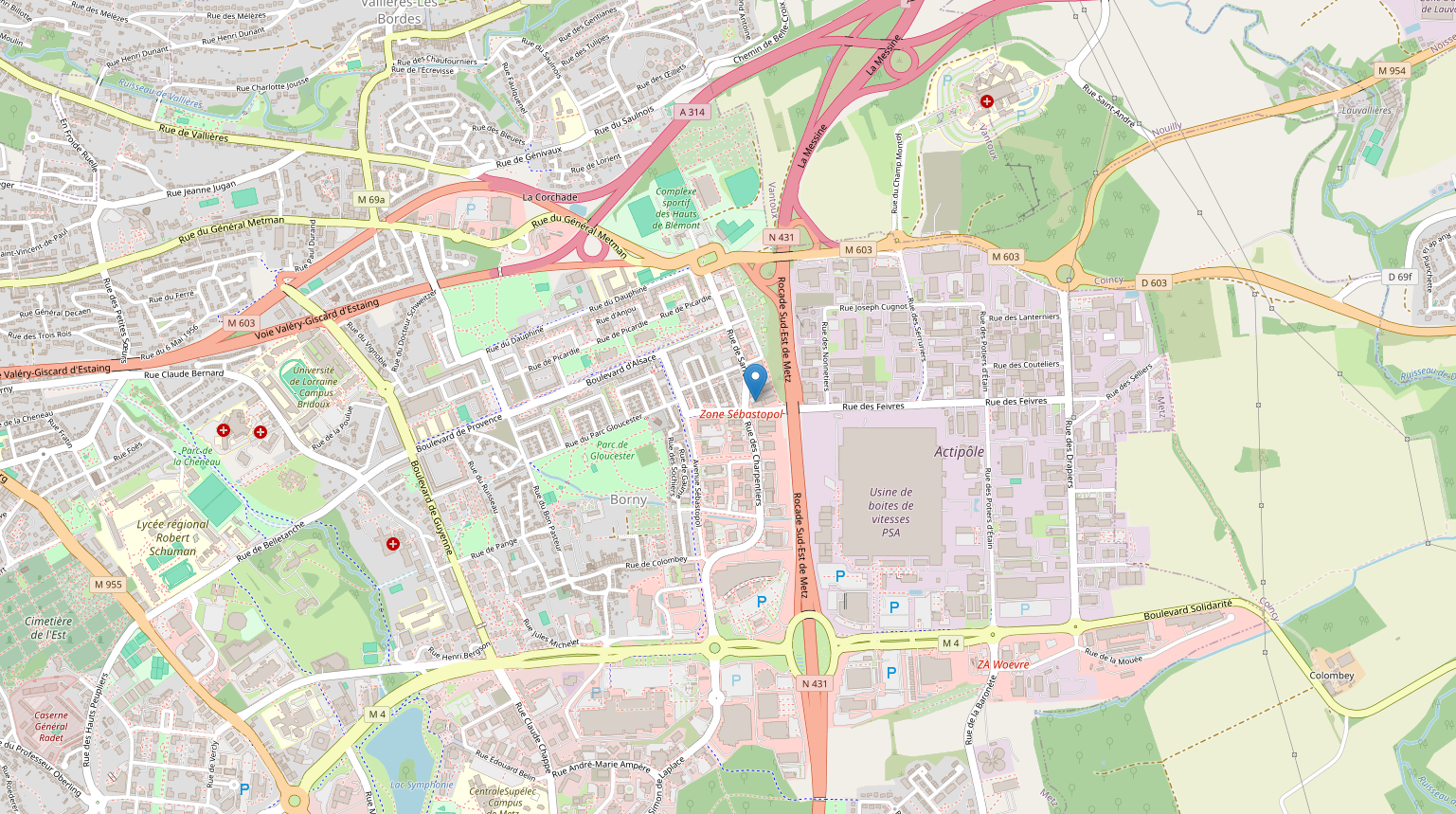 Le cabinet est au 29 rue de Sarre 57070 METZ